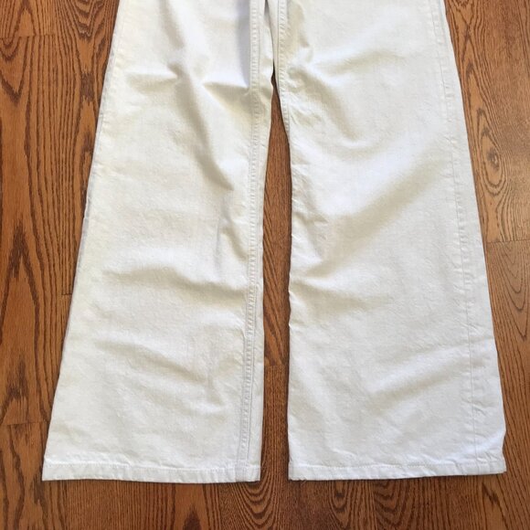 NWT Zara the Low Rise Wide Leg Jeans Denim Womens 4 26 Cream NEW 33" Inseam NEW - Picture 9 of 13